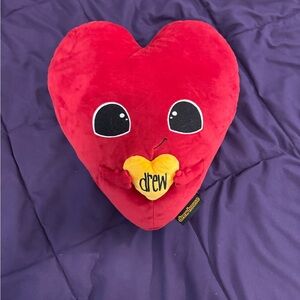 Drew House Red Heart Pillow with Yellow Detail